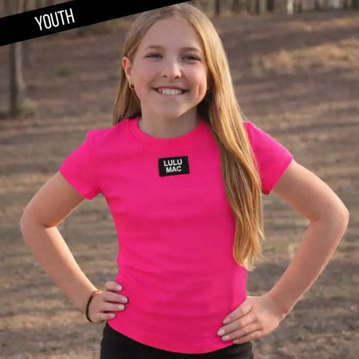 KIDS BABY DOLL TOP HOT PINK