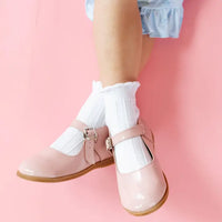 LITTLE STOCKING COMPANY WHITE FRILL MIDI SOCKS