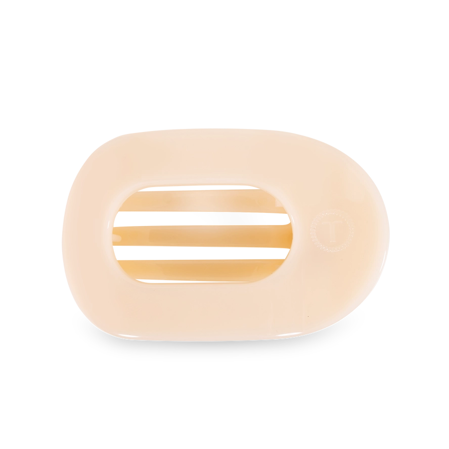 TELETIES ALMOND BEIGE MEDIUM FLAT ROUND CLIP