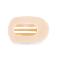 TELETIES ALMOND BEIGE MEDIUM FLAT ROUND CLIP