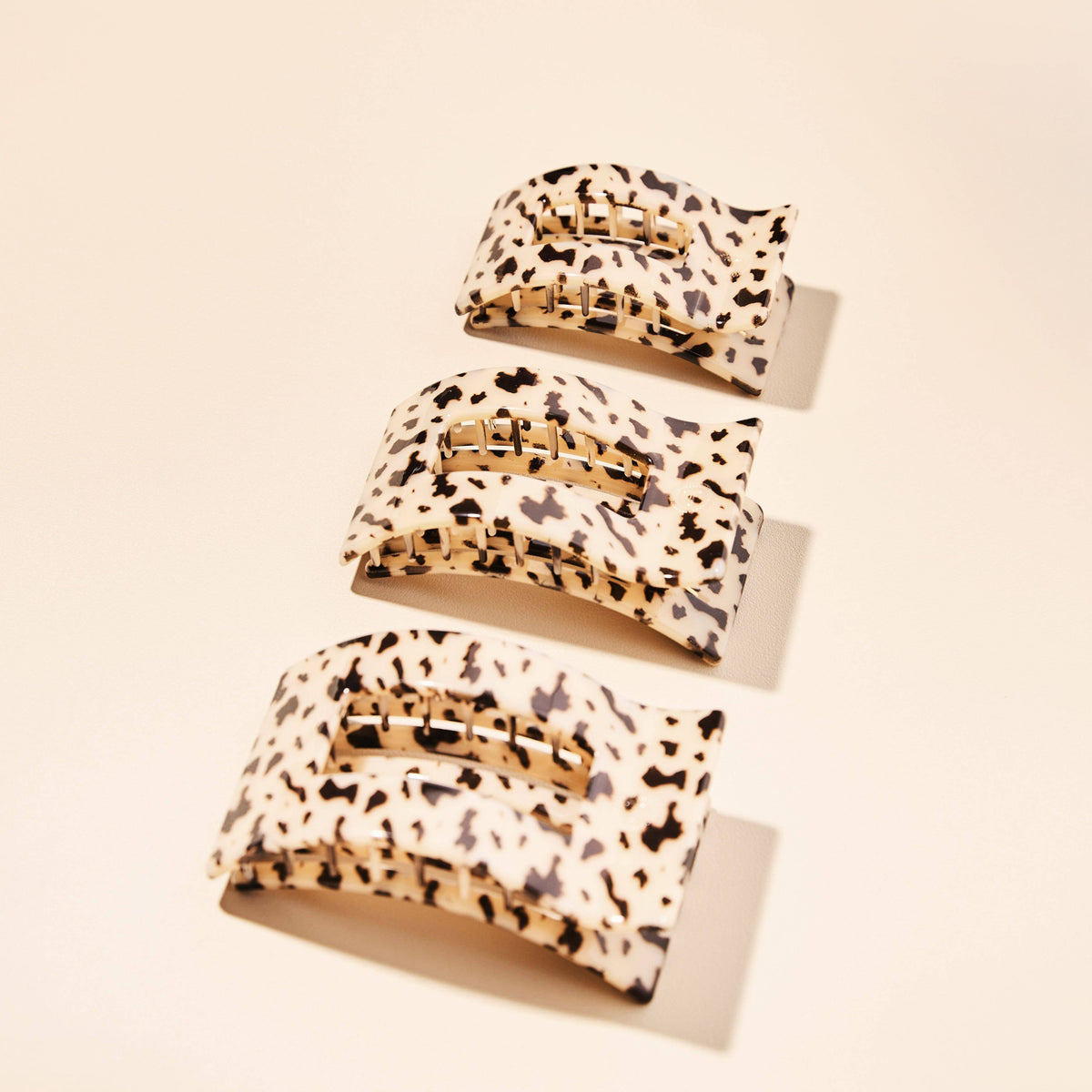 Flat Rectangle Hair Clip Medium Blonde Tortoise