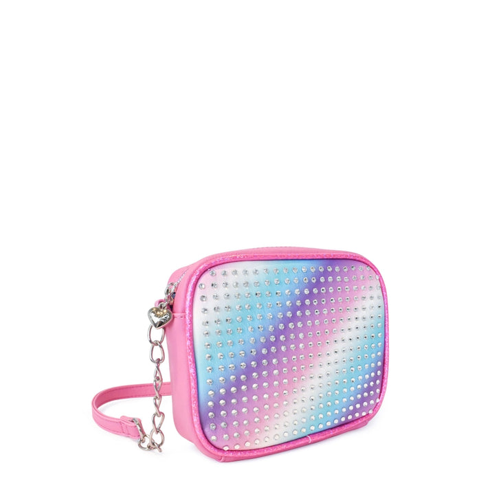 OMG ACCESORIES RHINESTONE OMBRE CROSSBODY