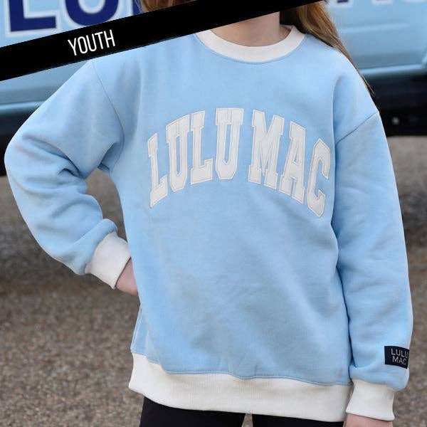 Color Block Light Blue/White Sweatshirt
