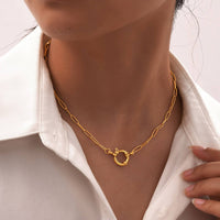 Josslyn 18K Stainless Steel Tarnish Free Circle Necklace