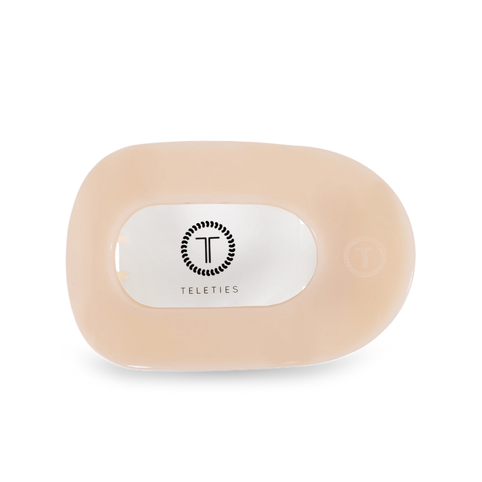 TELETIES ALMOND BEIGE MEDIUM FLAT ROUND CLIP