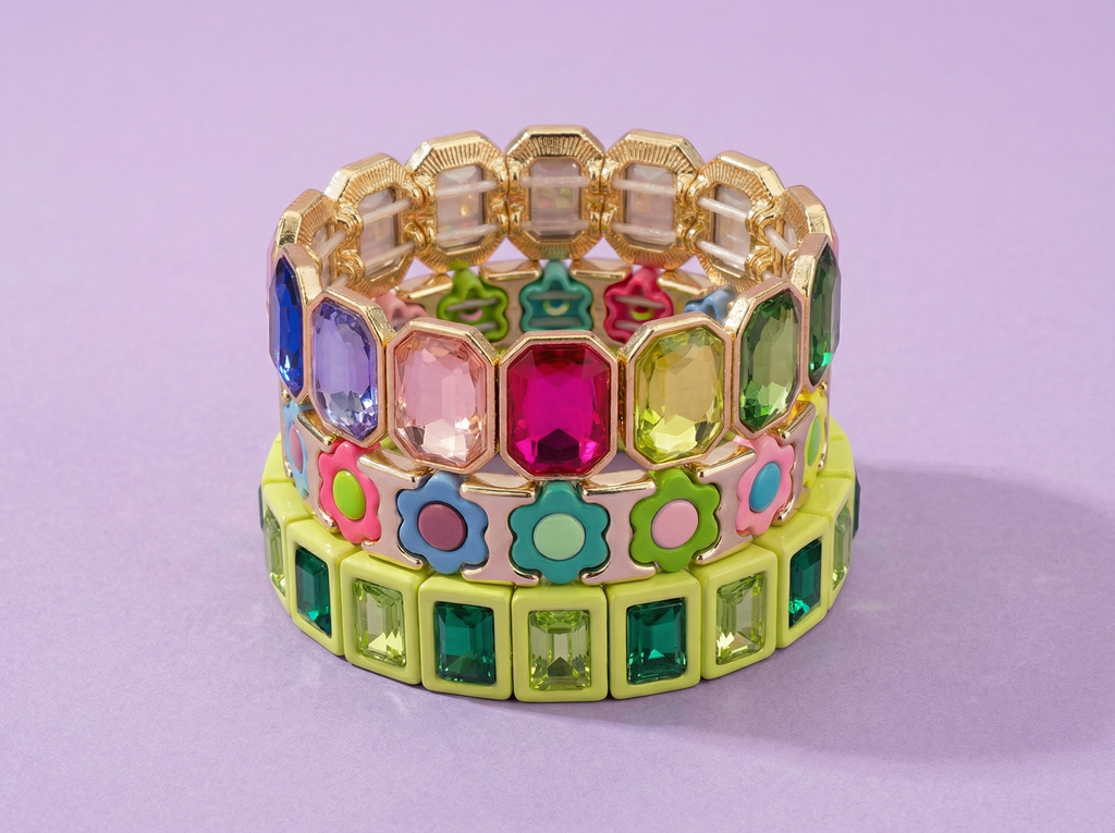 SIMONE ENAMEL STRETCH BRACELET COLORFUL