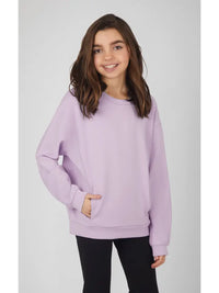 GIRLS SOFT SCUBA ZURI CREW NECK SWEATSHIRT LAVENDER