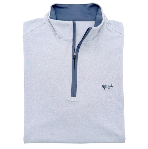 Coastal Cotton End on End Quarter Zip Navy