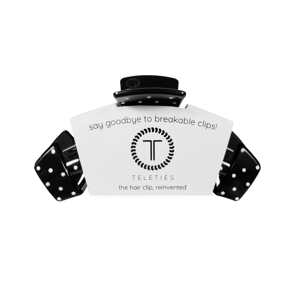 Teleties Classic Black Polka Dot Party Medium Claw Clip