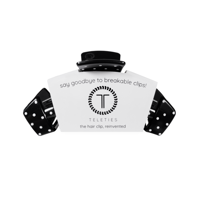 Teleties Classic Black Polka Dot Party Medium Claw Clip