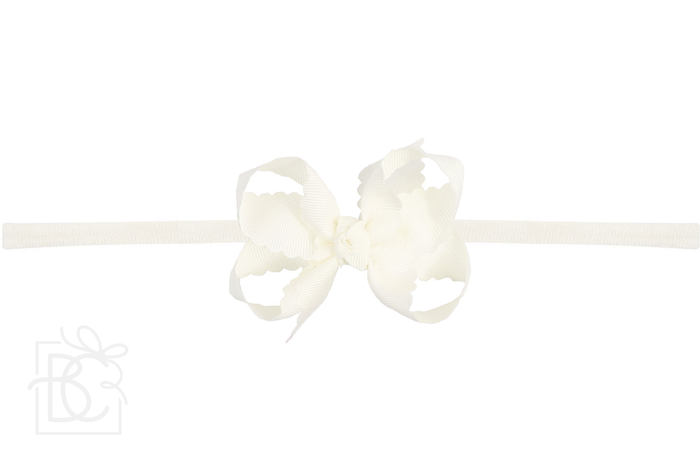1/4" NYLON HEADBAND MEDIUM SCALLOPED ANTIQUE WHITE
