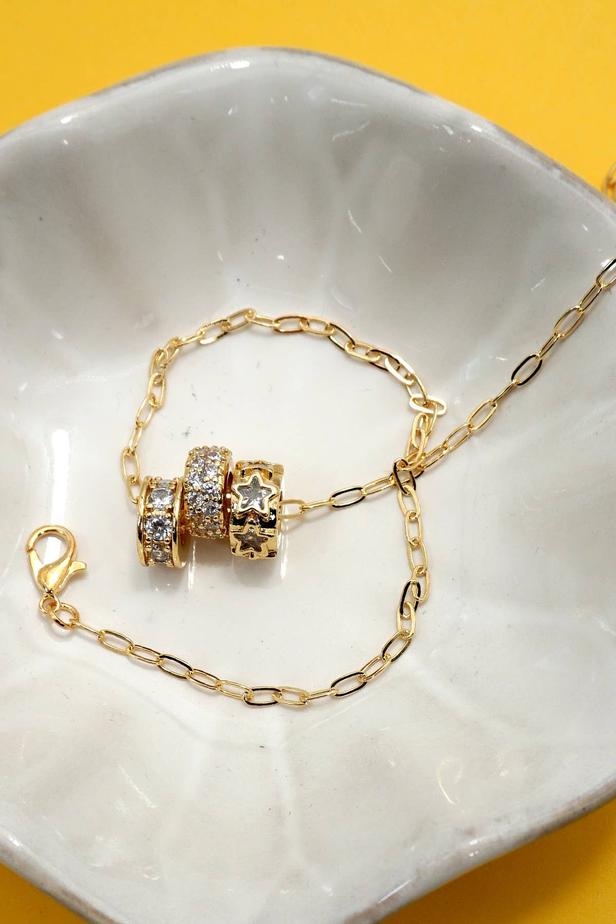 Josslyn 18K Stainless Steel Tarnish Free Barrel Necklace Gold