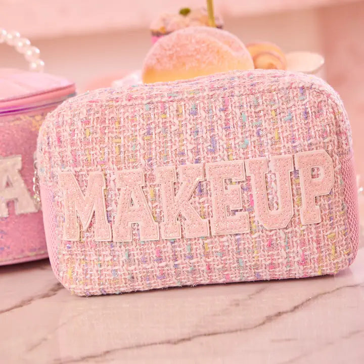 OMG ACCESORIES MAKEUP TWEED POUCH