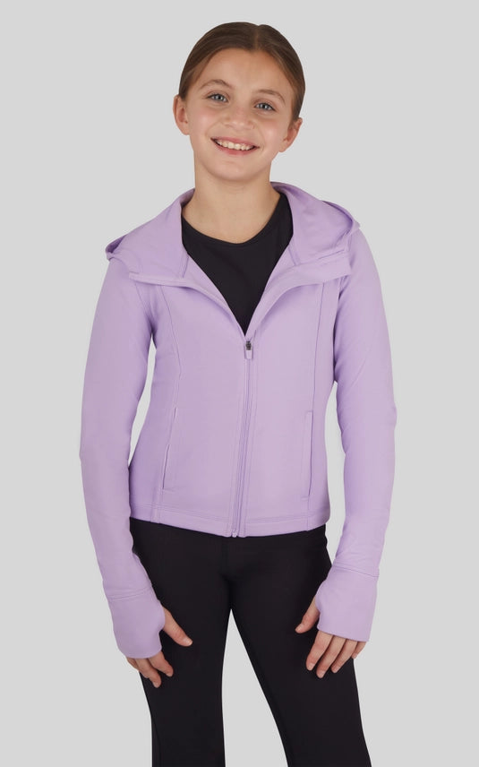 GIRLS FULL ZIP JACKET WITH HOOD PURPLE ROSE