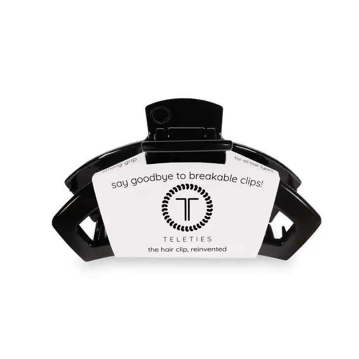 TELETIES OPEN JET BLACK MEDIUM HAIR CLIP