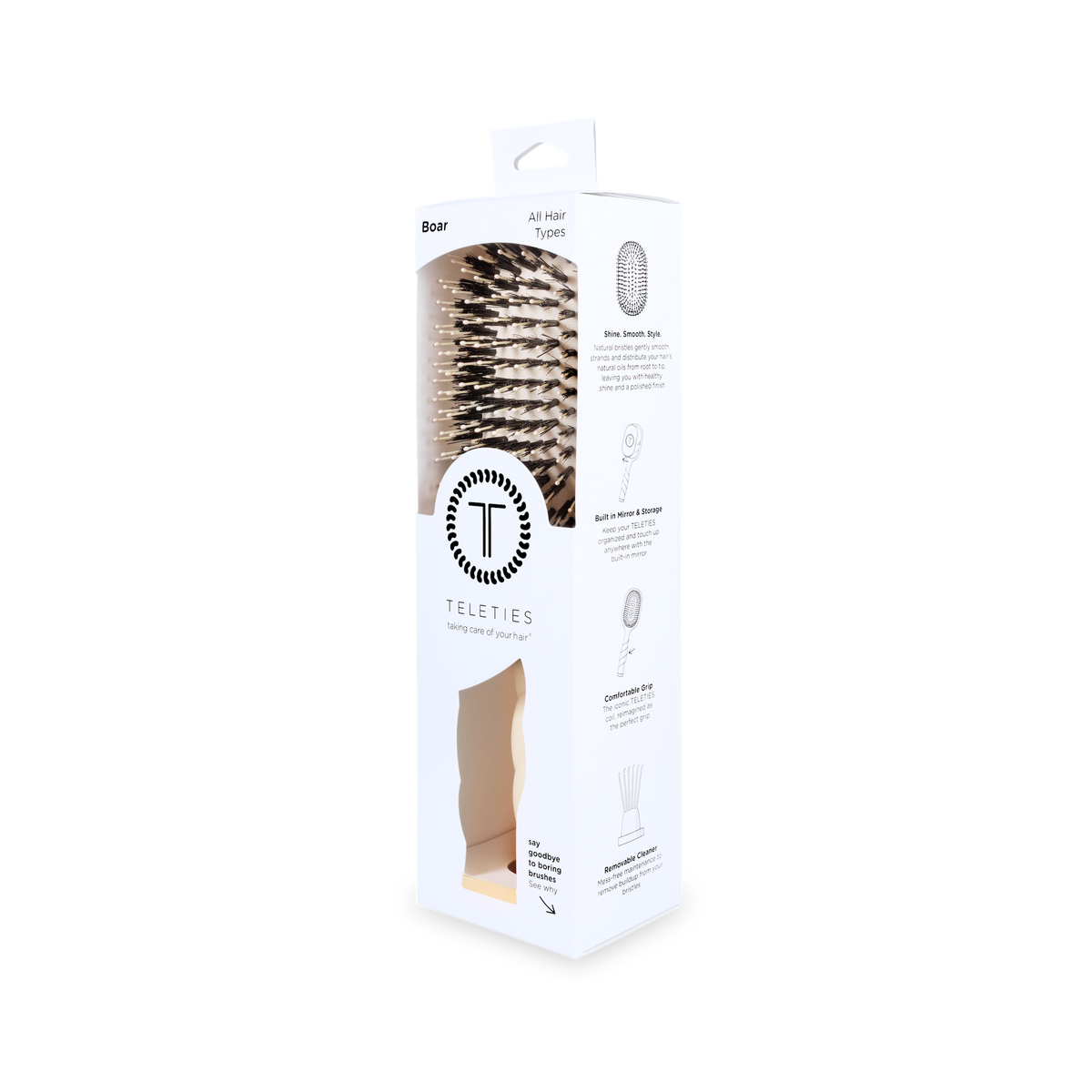 Boar Bristle Hair Brush Tan