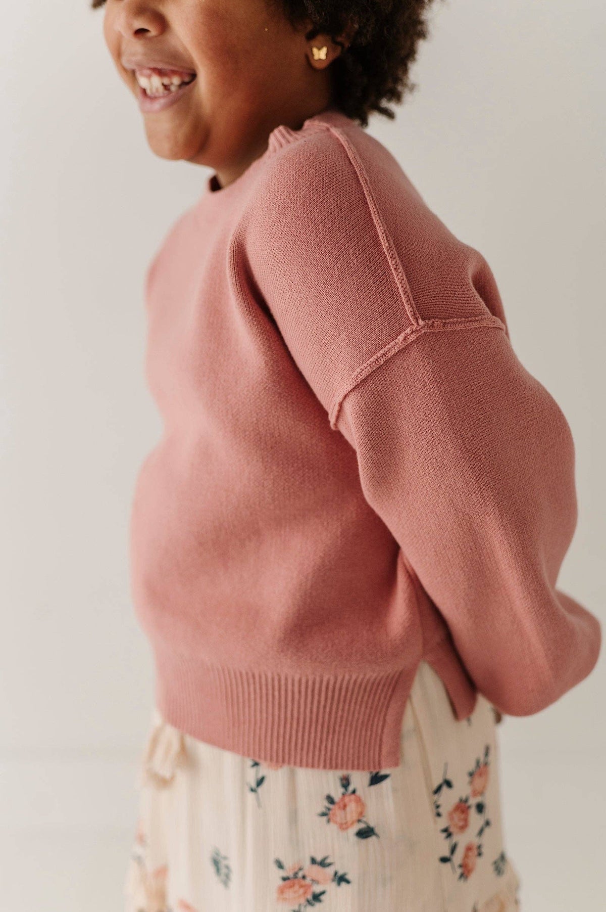 Babysprouts Girls Soft Fit Sweater in Terra Rose