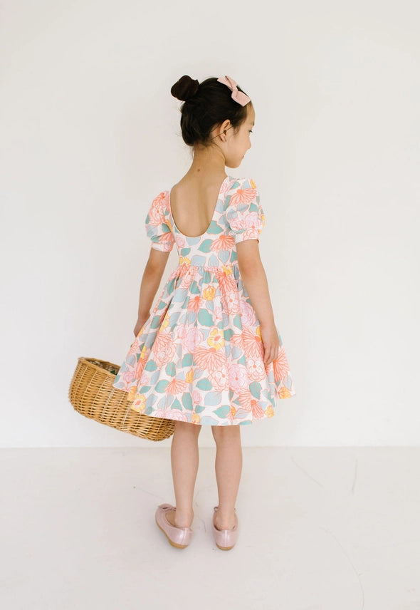 OLLIE JAY PUFF TWIRL DRESS IN SOFT FLORAL