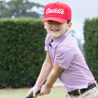 Caddie Youth Performance Rope Hat Red/White