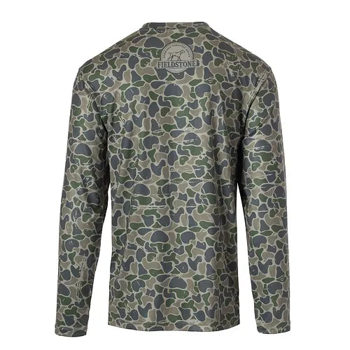 FIELDSTONE YOUTH BACKWOODS CAMO LS DRY FIT TEE