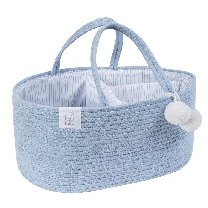 FEPHAS COTTON ROPE DIAPER CADDY MISTY BLUE