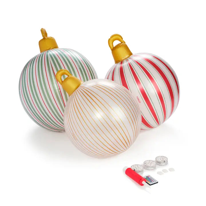 FUNBOY VINTAGE STRIPE LIGHT UP INFLATABLE ORNAMENTS