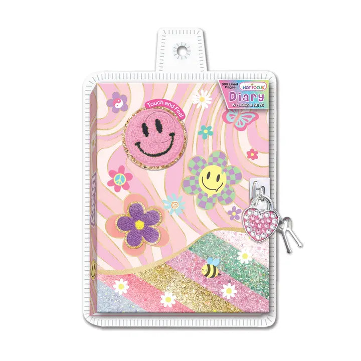 HOT FOCUS DIARY WITH LOCK AND KEYS GROOVY FLOWER
