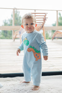 Zuccini Kids Dino Luke Romper Blue Knit