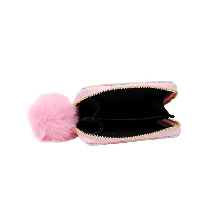 ZOMI GEMS GLITTER HEARTS WALLET PINK