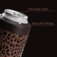 HYDROJUG BROWN LEOPARD 16 OZ CAN COOLER