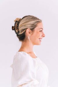 Open Hair Clip Large Tortoise