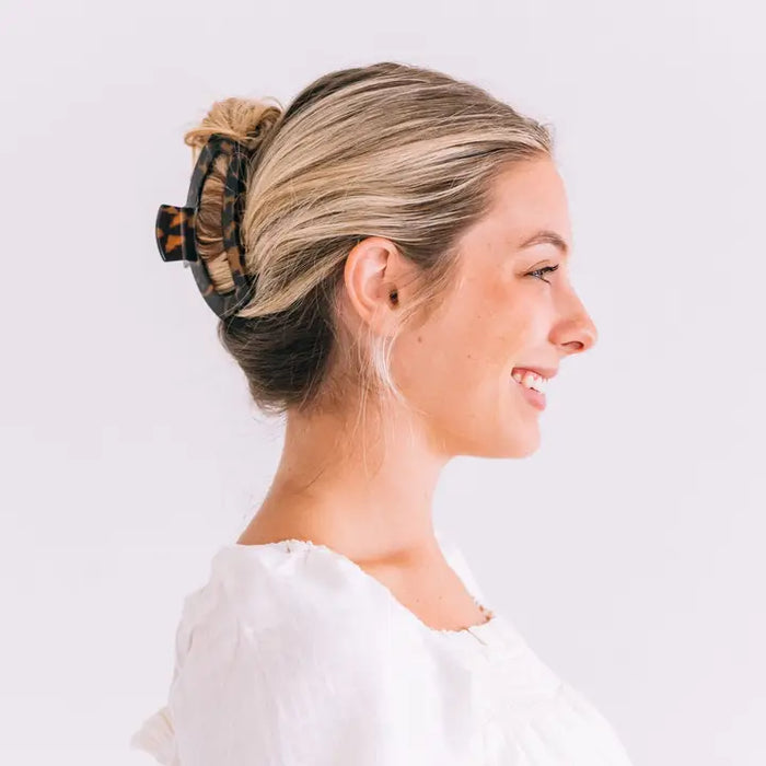 TELETIES TORTOISE LARGE OPEN HAIR CLIP