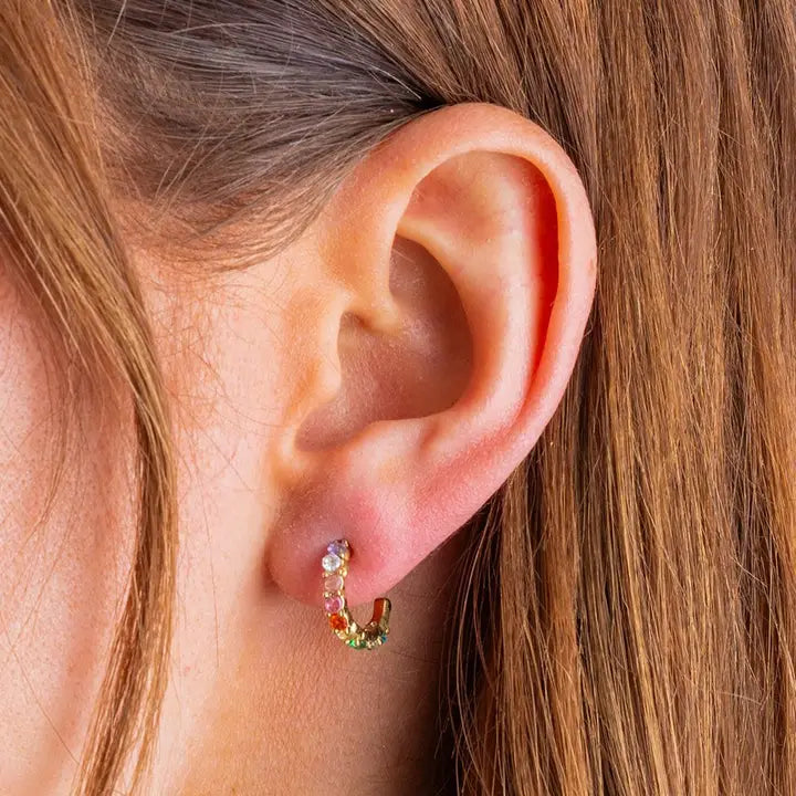 HALLIE COLORFUL HUGGIE EARRINGS