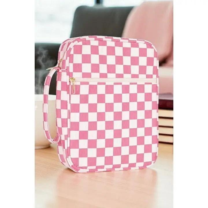 CHLOE PINK CHECK BIBLE COVER
