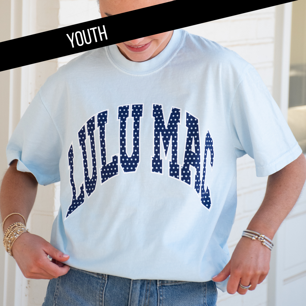 Dot Chambray Youth Comfort Colors Tee