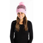 FAUX FUR PUFFER POM BEANIE PINK