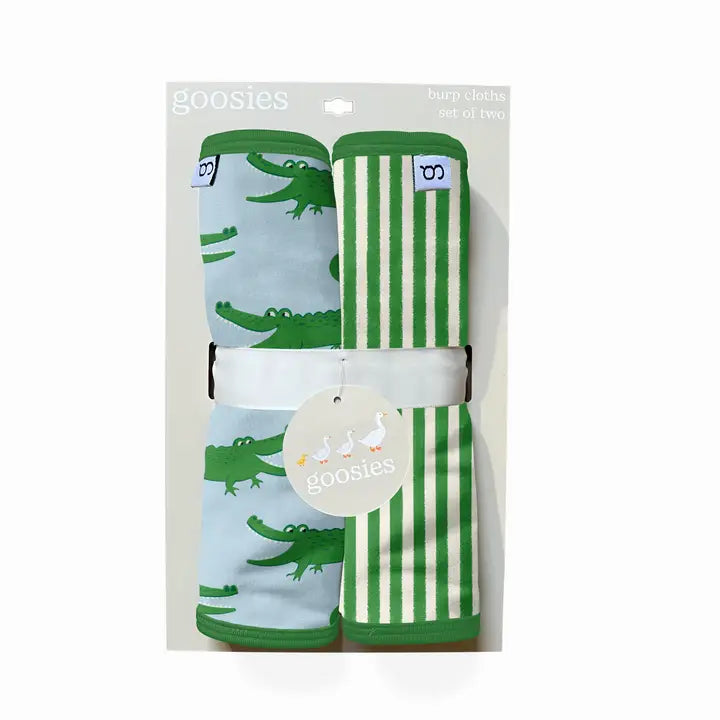 GOOSIES BURP CLOTH  BLUE ALLIGATORS