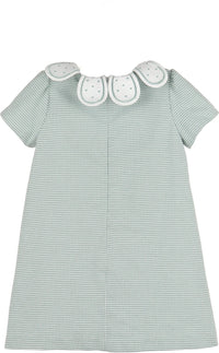 Green Check Petal Collar Dress