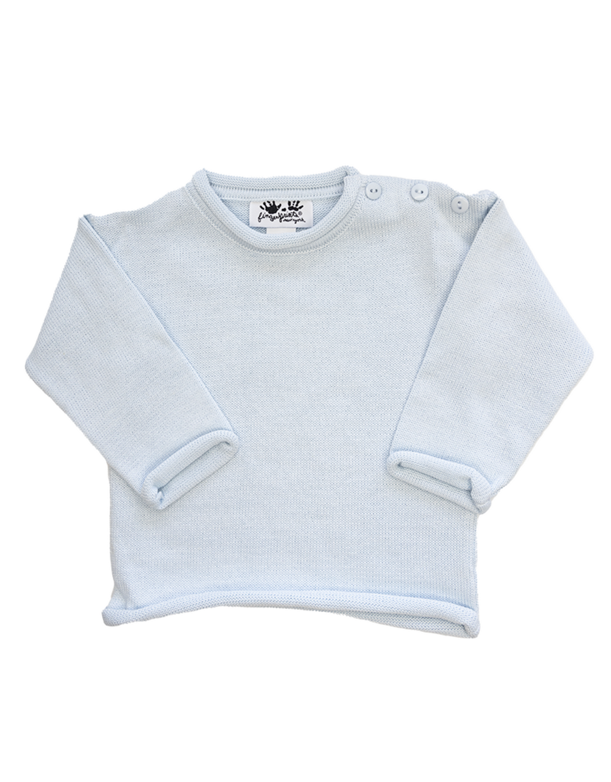 FINGERPRINTS ROLL NECK SWEATER SKY