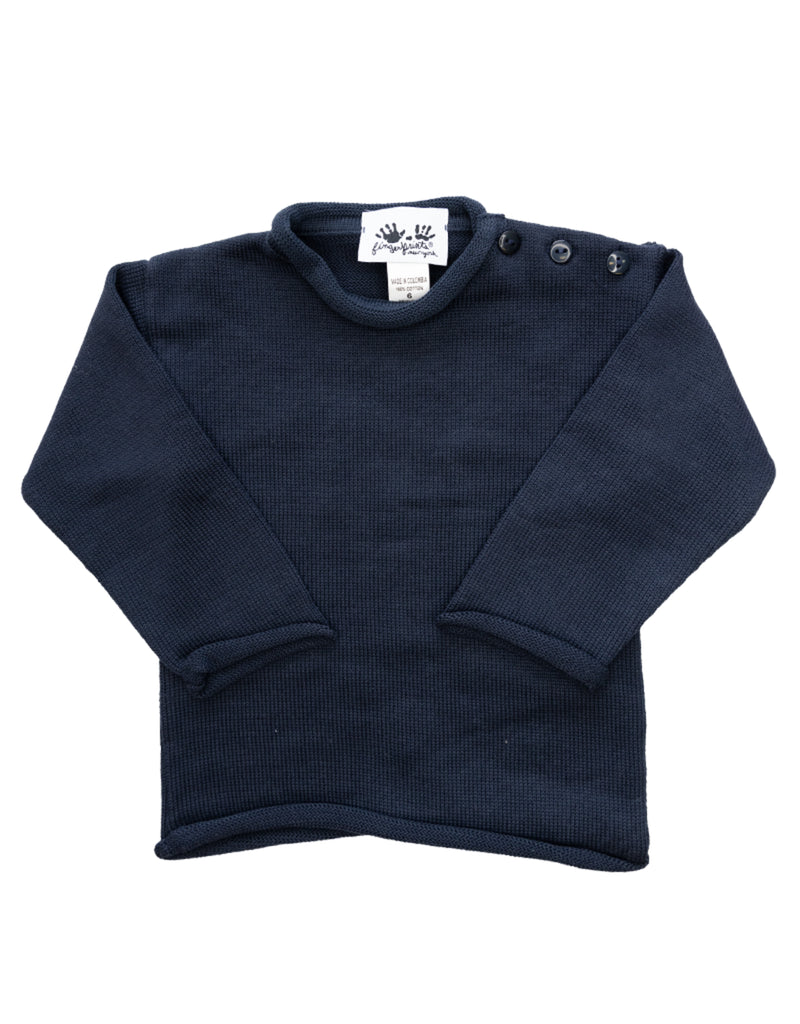 FINGERPRINTS ROLL NECK SWEATER NAVY