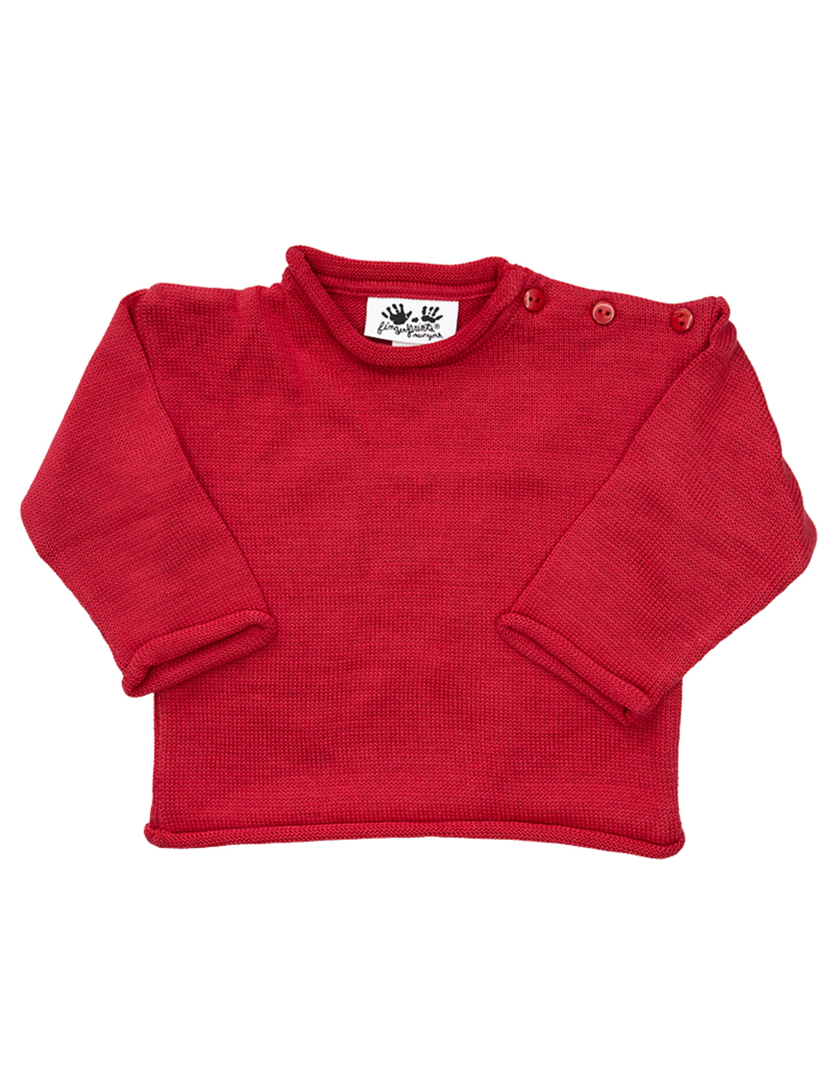 FINGERPRINTS ROLL NECK SWEATER RED