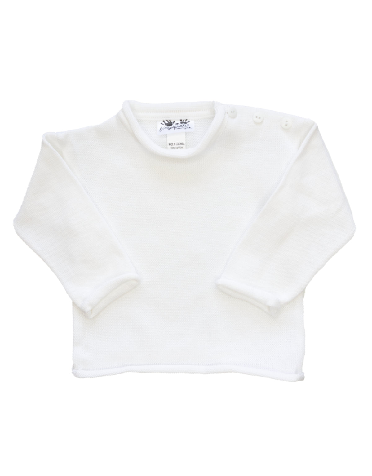 FINGERPRINTS ROLL NECK SWEATER WHITE
