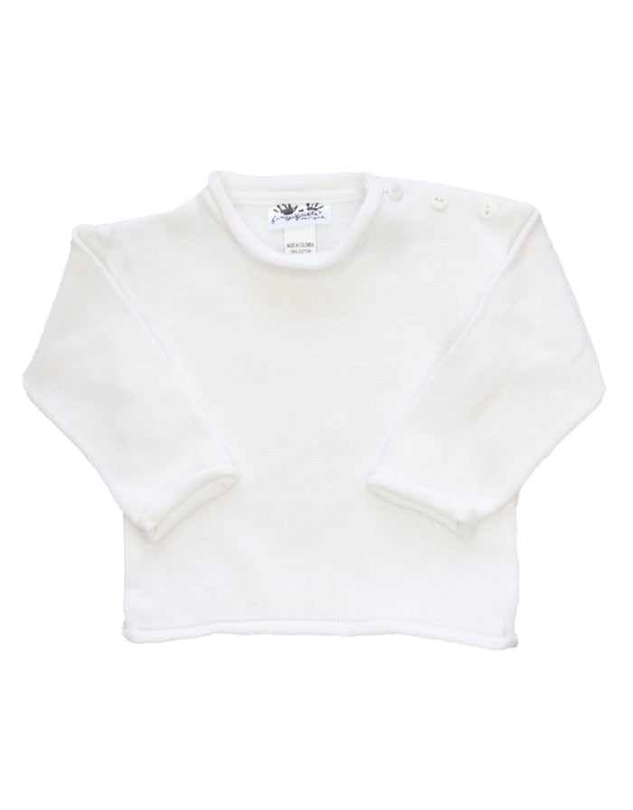 FINGERPRINTS ROLL NECK SWEATER WHITE