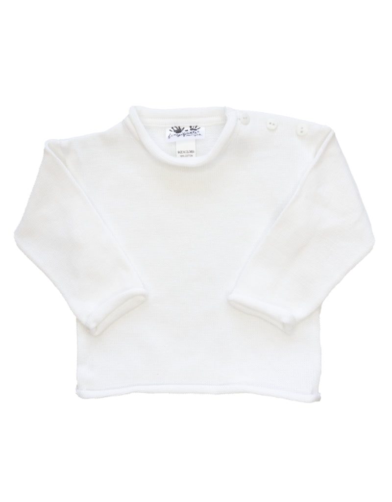 FINGERPRINTS ROLL NECK SWEATER WHITE