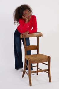 MOLLY BRACKEN FLUFFY KNIT CARDIGAN RED