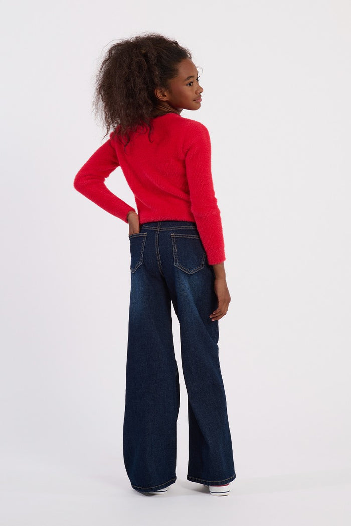 MOLLY BRACKEN FLUFFY KNIT CARDIGAN RED