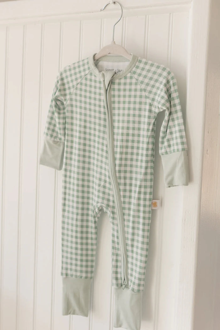 SAGE GINGHAM ZIP JAM