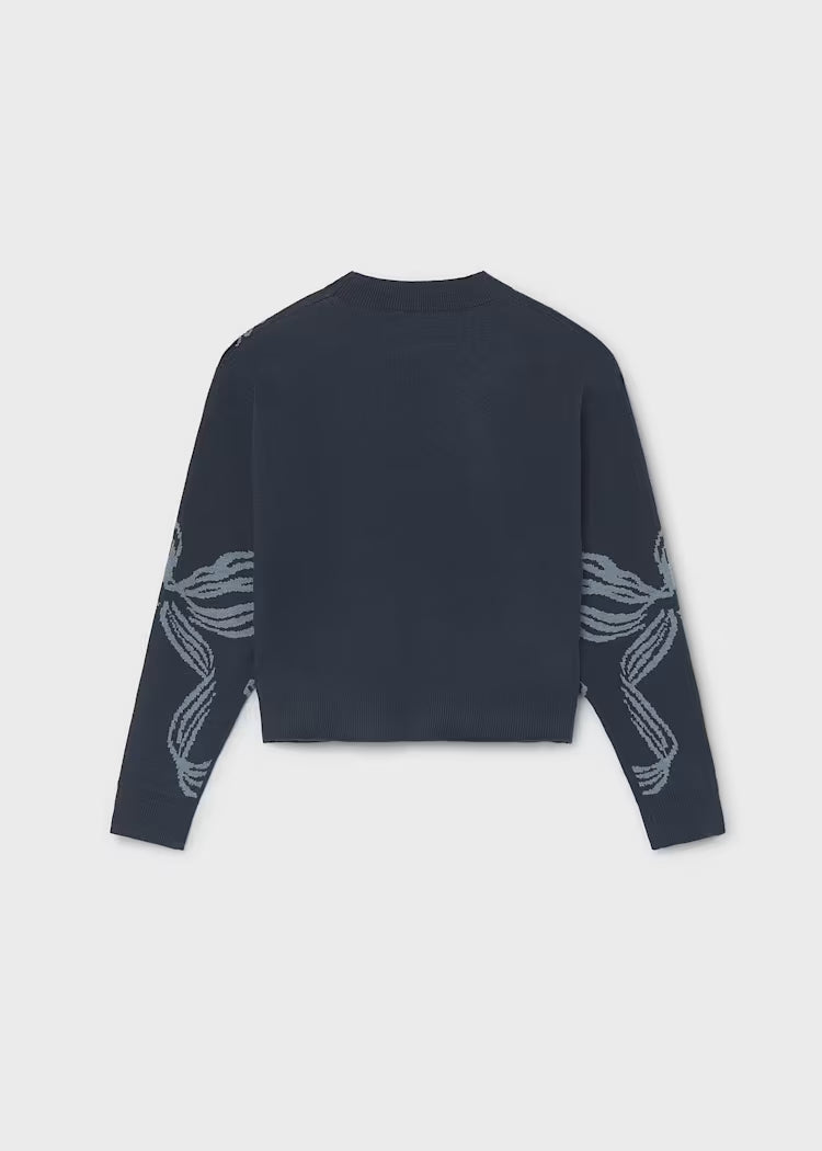 Mayoral Bow Sweater Navy