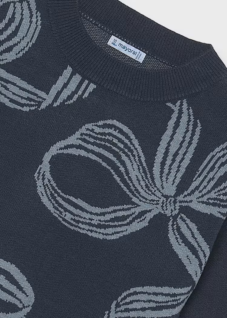 Mayoral Bow Sweater Navy