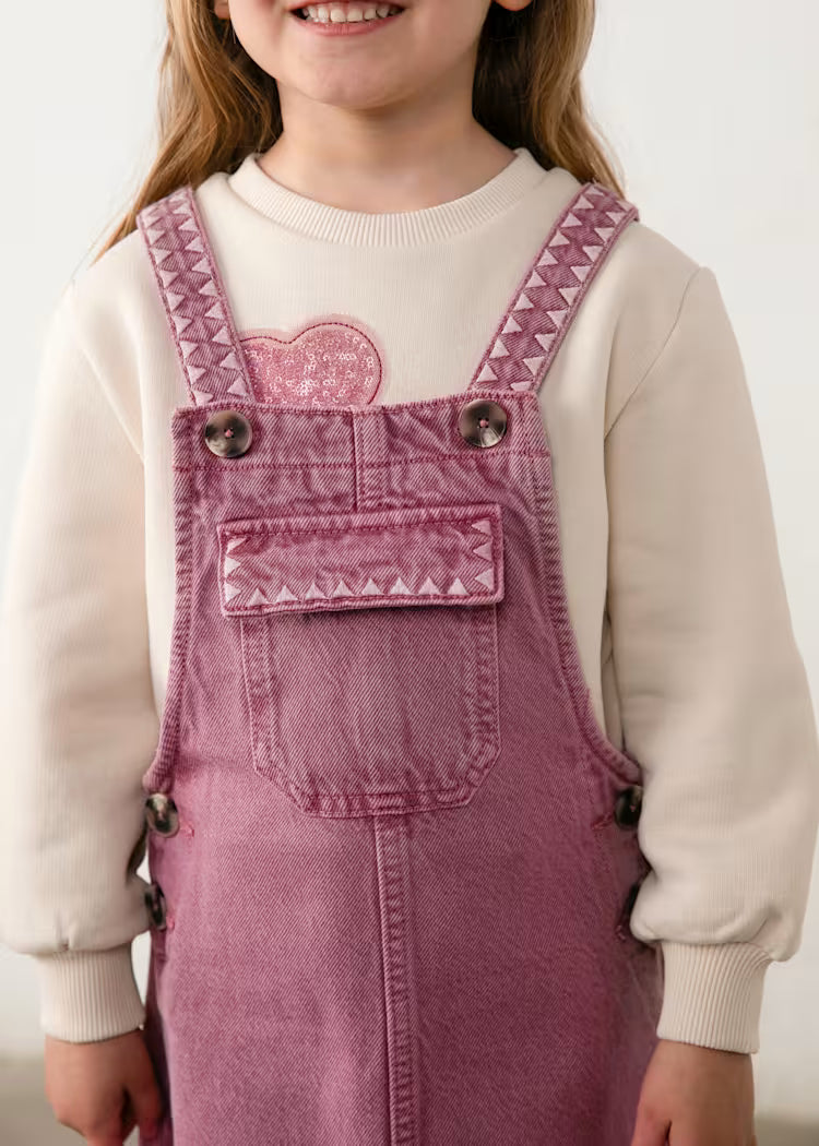 Mayoral Embroidered Overall Skirt Grape